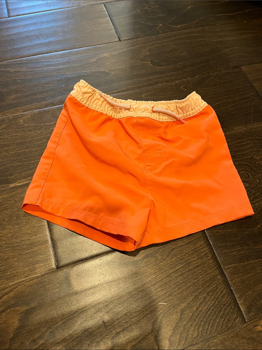 wonder nation Peach-Orange Elastic Waist Swim Shorts